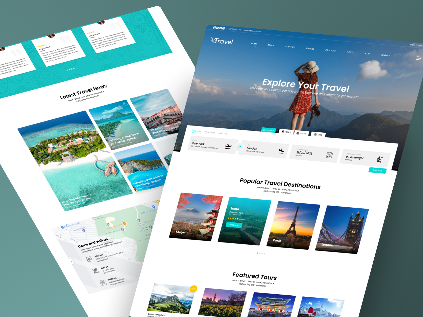 Travel & Tourism Booking Website UI project preview